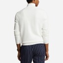 Ralph Lauren Mesh-Knit Cotton Quarter-Zip Sweater - Deckwash White Hvit L