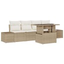 vidaXL Sofa sett 5 stk. Beige og krem polyrotting