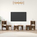  TV benk sett 6 pcs Gamle tre 37 x 35 x 72 cm Konstruert tre
