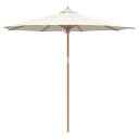 kremhvit hageparasol 270x260 cm bambus