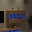 vidaXL Vegghengt TV-benk med LED sonoma eik 98,5x30x60,5 cm 8721012256927
