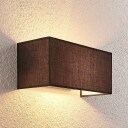 Lindby Adea stoff-vegglampe, 30 cm, kantet, svart