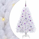 vidaXL Kunstig sammensatt juletre med 150 LED Hvit 150 cm PVC og Stål