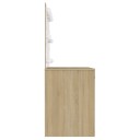 vidaXL Sminkebord med LED-lys 110x55x145 cm MDF eik