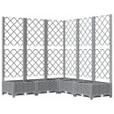 vidaXL Plantekasse med espalier lysegrå 120x120x121,5 cm PP