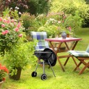 Northix stor kulegrill med hjul og askeoppsamler