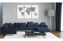 Bilde Verdenskartet Alfabetet Triptyk 120x80 Artgeist sp. z o. o.