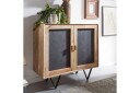 Skjenk Wohnling Massivt tre 80 cm 3D kant steinoptikk front 2 dører moderne -