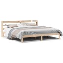 Sengeramme med hodegavl 200x200 cm heltre furu 3306796