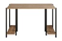 Skrivebord Froarp 125 cm med Oppbevaring 2 Hyller   Natur/Svart
