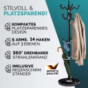 Svart buet klesstativ med marmorbase – 14 kroker 360 rotasjon