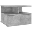 vidaXL Flytende nattbord betonggrå 40x31x27 cm sponplate