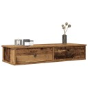  Vegghylle med skuffer gammelt tre 100x37,5x19 cm konstruert tre 8721158649973