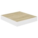 vidaXL Flytende vegghylle eik og hvit 23x23,5x3,8 cm MDF