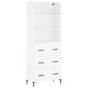 vidaXL Highboard hvit 69,5x34x180 cm konstruert tre 8720845927486