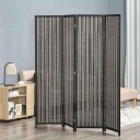 Skjerm 4 delt 180 x 180 cm romdeler laget av bambus Sammenleggbar personvern Skjerm romdeler for stue Brun Aosom