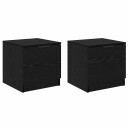  Sengeskap 2 pcs Svart eik 40 x 39 x 40 cm Konstruert tre