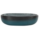 vidaXL Benkeservant turkis oval 59x40x14 cm keramikk