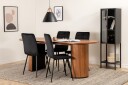 Venture Home Spisegruppe Cinaba 200 cm Oval inkl. 4 Donmon Fløyelsstoler Valnøttsbrun/Svart