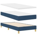 Box Spring Seng med Madrass Blå 90x200 cm Stoff