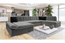 Zumar Sofa med Sjeselong og Divan 4 seter   Mørk grå/Svart