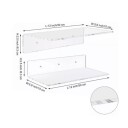 Vegghyller i gjennomsiktig plast 30x15x6,3 cm 2 pk