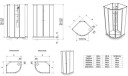 Vikingbad SOFIA Dusjkabinett pluss, 90x90x210cm, sort