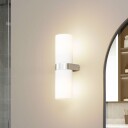 Lucande Basolo vegglampe til bad krom høyde 31,5 cm glass