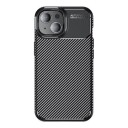iPhone 15 Beetle Karbonfiber TPU-Deksel Svart