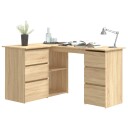 vidaXL Hjørneskrivebord sonoma eik 145x100x76 cm sponplate