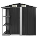 vidaXL Hageskur med hylle antrasitt 205x130x183 cm jern