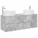 vidaXL Baderomsinnredningssett 3 stk. Betonggrå 49,5 x 44,5 x 65,5 cm