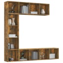vidaXL Bokhyller/TV-skap 3 stk r?kt eik 180x30x180 cm