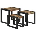  Stablingsbord 3 pcs Flerfarget Massivt gjenvunnet tre