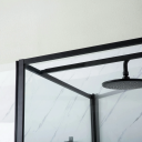 Bathlife Profil Dusjvegg 90 cm, Sort Matt/Klart Glass