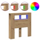  Sengegavl med LED artisan eik 100x18,5x103,5 cm konstruert tre 8721158446701