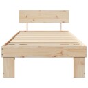 Sengestamme med hodegjerde Brun 75 x 190 cm Massiv furu tre