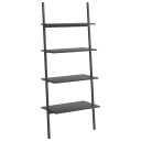vidaXL Stigehylle 4 etasjer svart 64x34x150,5 cm