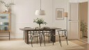Richeto spisebord 240 cm med 6 Winston spisestoler - Røkt eik / Beige / Metallben svart