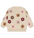 Hust and Claire Cardigan   HCPuzzle Flower   Gammel Beige Melang   Hust and Claire   2 år (92)   Cardigan Brun Rosa Rød