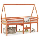  Høyseng med tak voksbrun 80x200 cm heltre furu 8721102669958