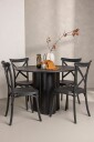 Venture Home   Spisegruppe Olivia med 4 stk stoler Crosett   Svart