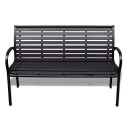 vidaXL Hagebenk 125 cm stål og WPC svart