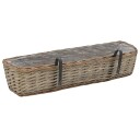 vidaXL Plantekasser for balkong 2 stk flettekurv med PE-fôring 80 cm