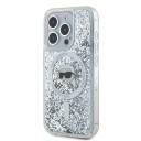 Karl Lagerfeld Liquid Glitter Karl Head MagSafe case for iPhone 15 Pro Max - transparent