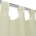 Vidaxl 2stk Krem Micro-Sateng Gardiner Med Sløyfer 140 X 245 Cm