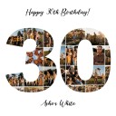 30th Birthday Photo Collage Personal Plakat Plakat / 50x50cm