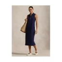 Polo Ralph Lauren Stretch-Cotton Sleeveless Polo Dress - Navy - XS