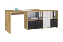 Brizleth Hjørneskrivebord 136 cm Buet med Oppbevaring - Brun/Hvit