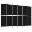 vidaXL Romdeler 6 paneler svart 300x200 cm stoff